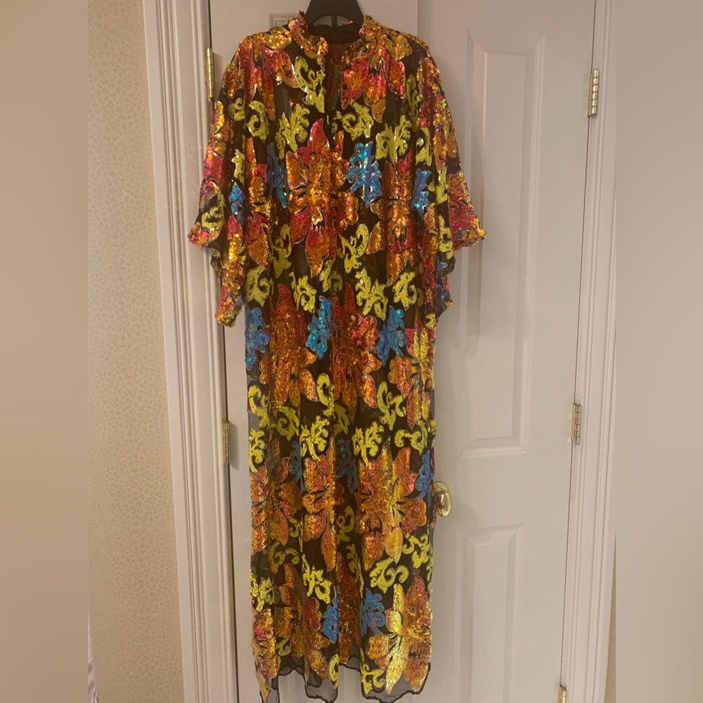 Custom sequin maxi caftan in style of la vie style house or Anthropologie